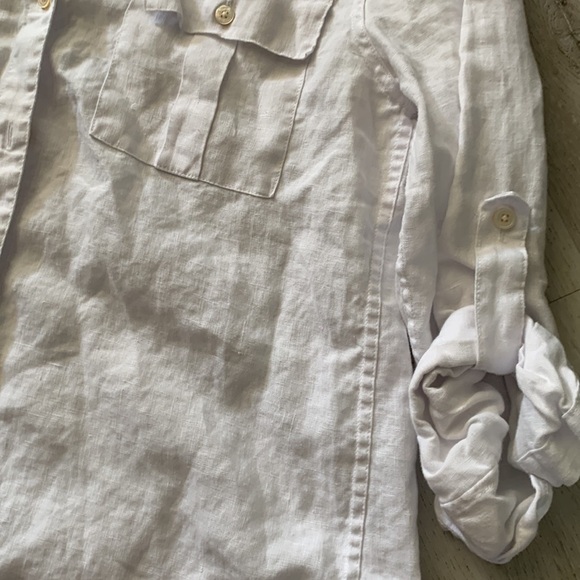 Tommy Bahama Women’s Linen White Button Down Shirt size XS‎ Lagenlook Summer - Picture 7 of 10